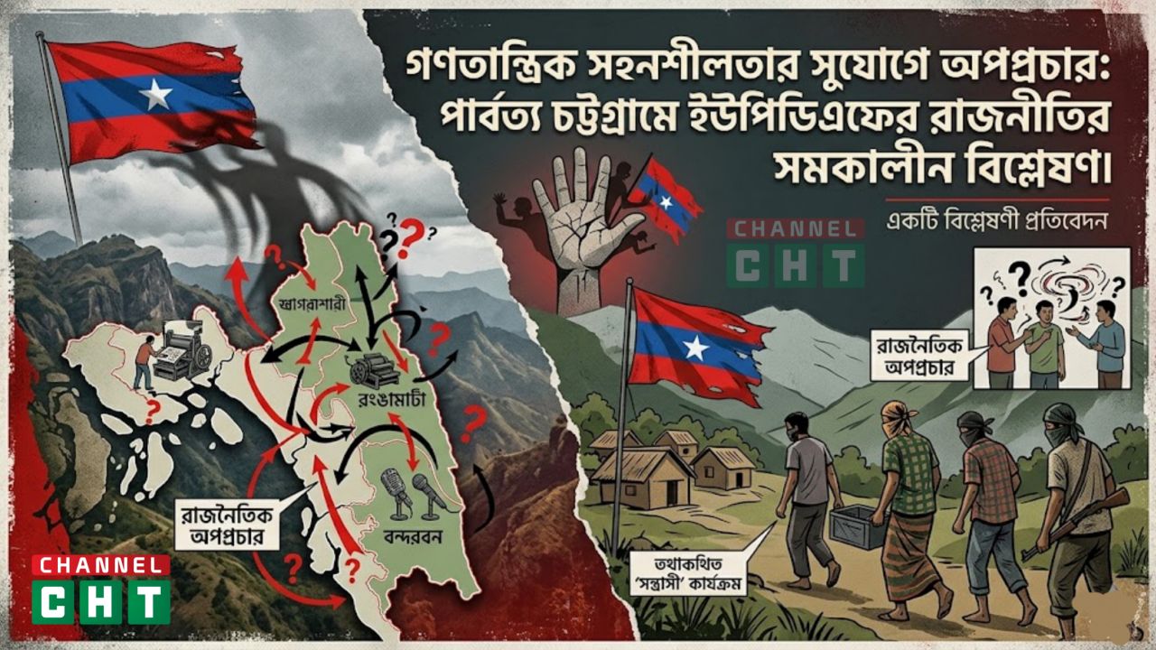 গণতান্ত্রিক সহনশীলতার সুযোগে অপপ্রচার: পার্বত্য চট্টগ্রামে ইউপিডিএফের রাজনীতির সমকালীন বিশ্লেষণ ‎।