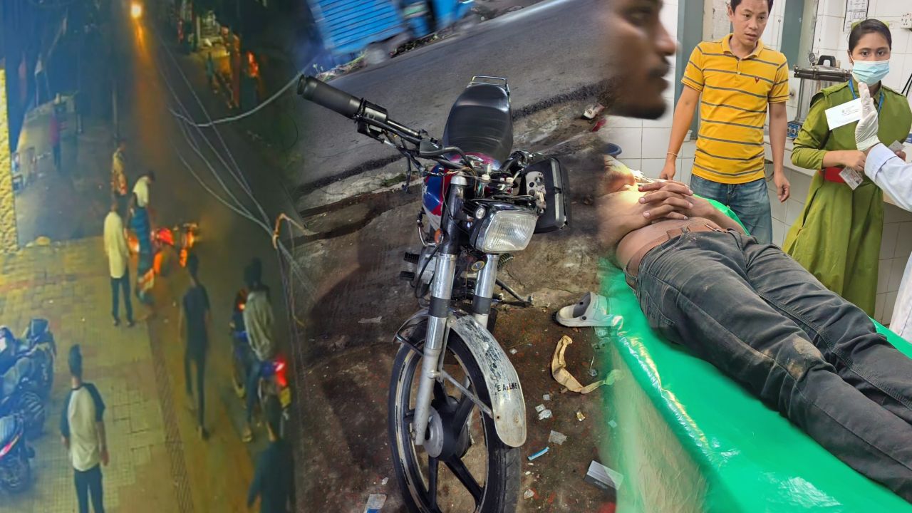 একদিনের ব্যবধানে আবারও হোটেল সোনার বাংলার সামনে মোটরসাইকেল দুর্ঘটনা।
